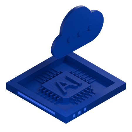 AI Cloud Chip Architecture Processor  3D Icon