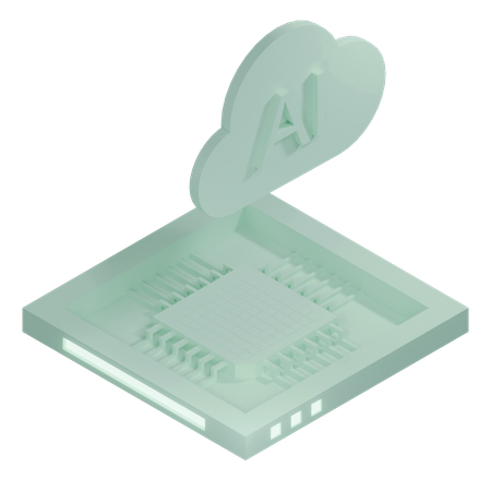 AI Cloud Chip Architecture Processor  3D Icon
