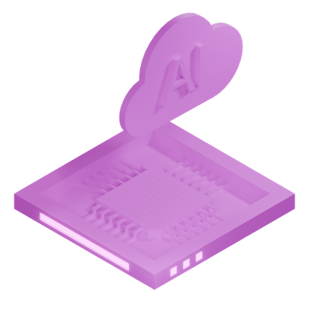 AI Cloud Chip Architecture Processor  3D Icon