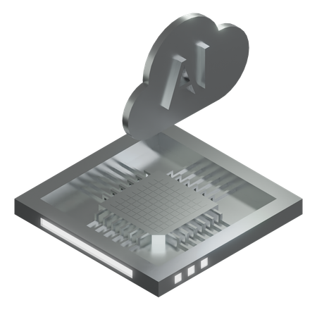 AI Cloud Chip Architecture Processor  3D Icon