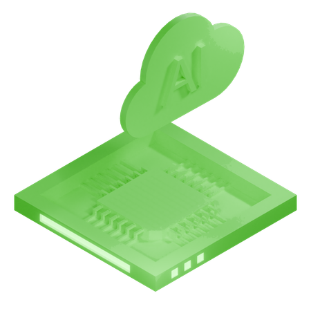 AI Cloud Chip Architecture Processor  3D Icon