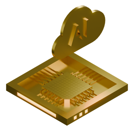 AI Cloud Chip Architecture Processor  3D Icon