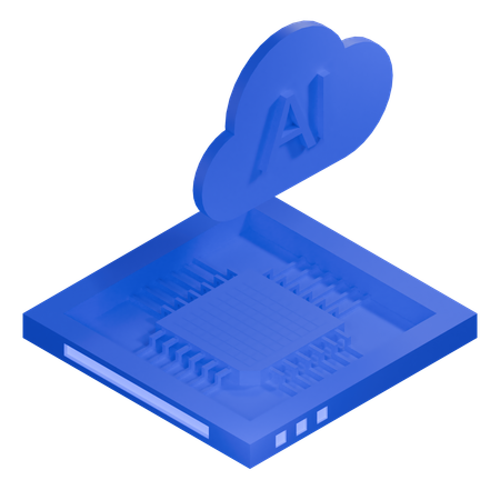 AI Cloud Chip Architecture Processor  3D Icon