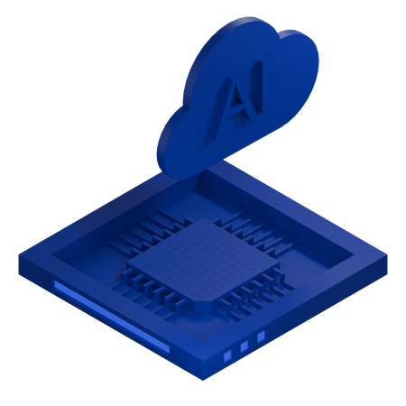 AI Cloud Chip Architecture Processor  3D Icon