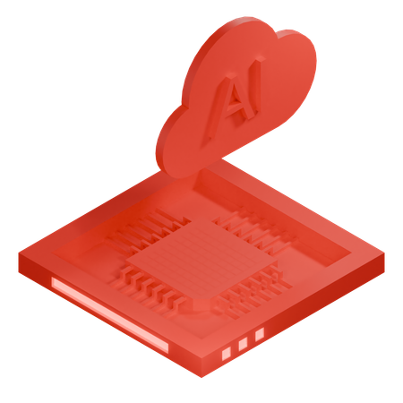 AI Cloud Chip Architecture Processor  3D Icon