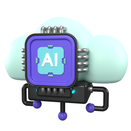 Ai cloud data  3D Icon