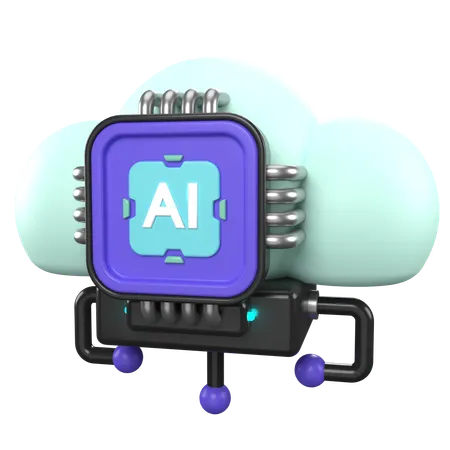 Ai cloud data  3D Icon