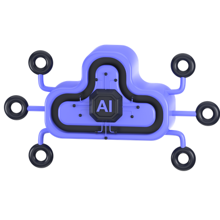 Ai Cloud Data  3D Icon