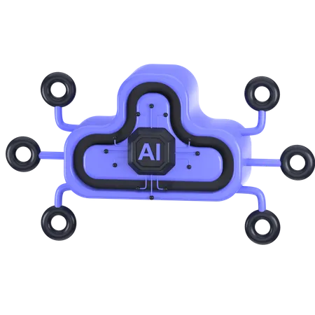 Ai Cloud Data  3D Icon