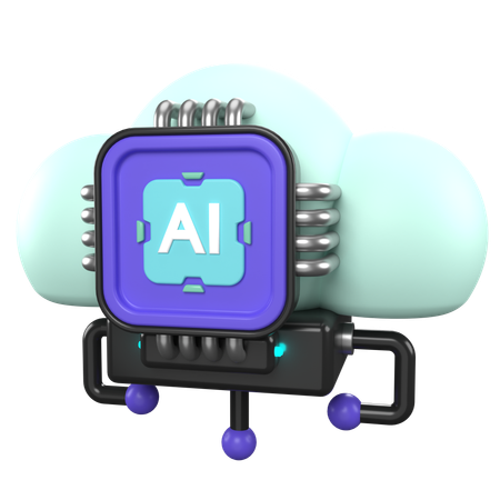 Ai Cloud Data  3D Icon