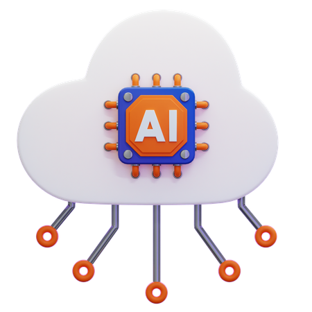 Ai Cloud Data  3D Icon