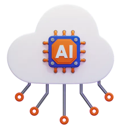 Ai Cloud Data  3D Icon