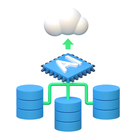 Ai Cloud Data Server  3D Icon