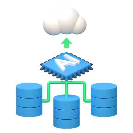 Ai Cloud Data Server  3D Icon