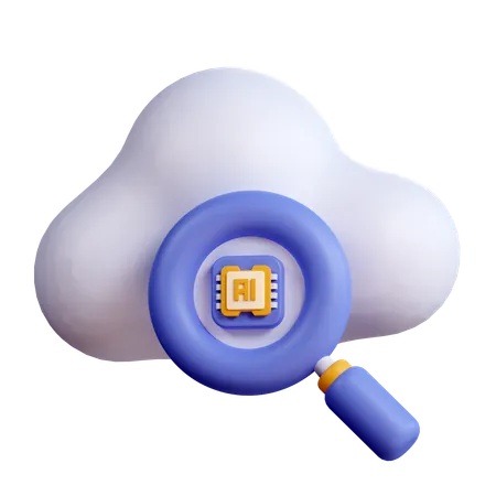 Ai Cloud Searching  3D Icon