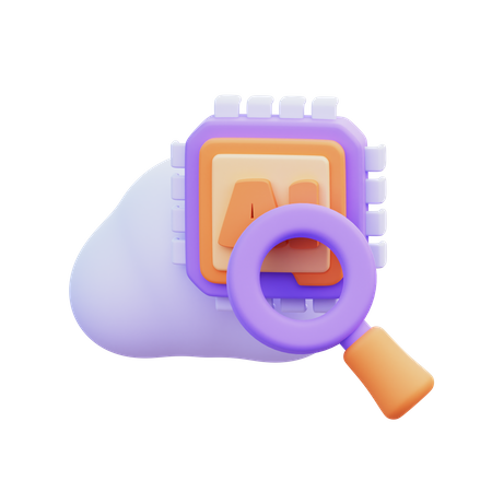 Ai Cloud Searching  3D Icon