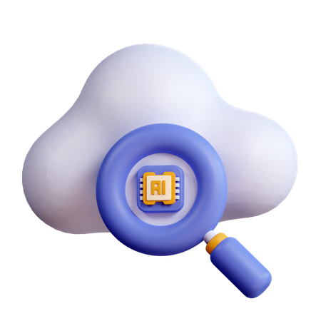 Ai Cloud Searching  3D Icon