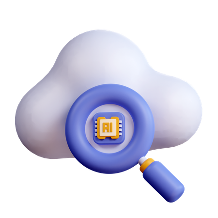 Ai Cloud Searching  3D Icon