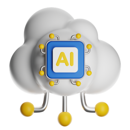 Ai Cloud Service  3D Icon