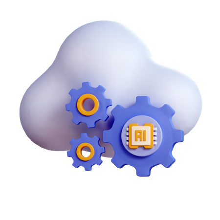 Ai Cloud Setting  3D Icon