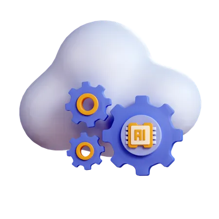 Ai Cloud Setting  3D Icon