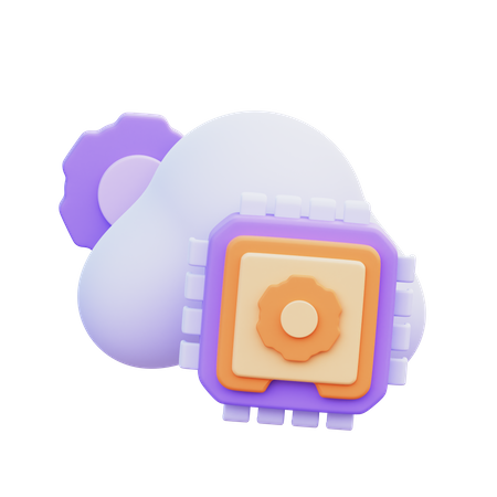 Ai Cloud Setting  3D Icon