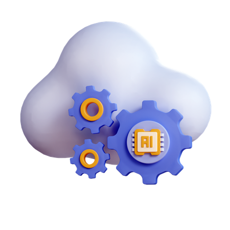 Ai Cloud Setting  3D Icon