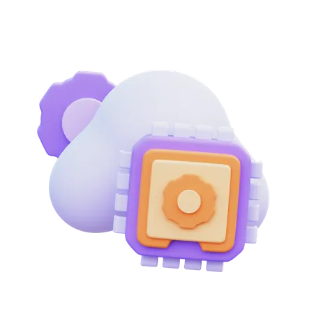 Ai Cloud Setting  3D Icon