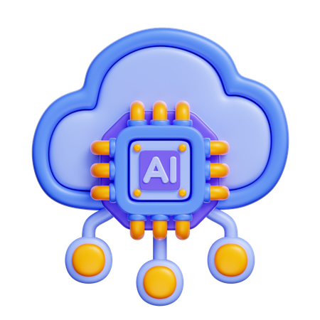 AI Cloud Sync  3D Icon