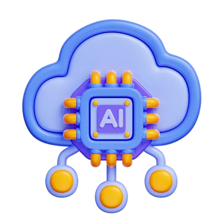 AI Cloud Sync  3D Icon