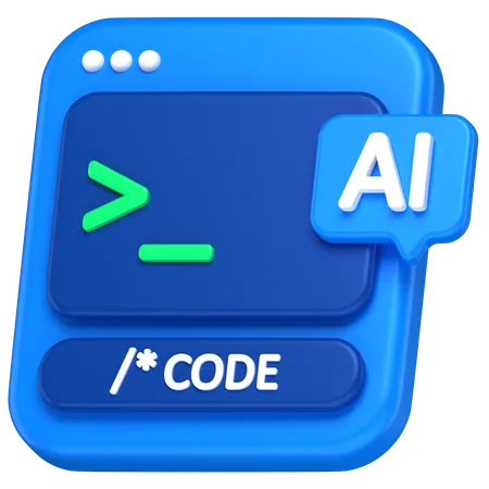 3 D Icon Of An Ai Code Generator Screen 3D Icon