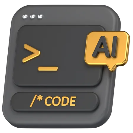 3 D Icon Of An Ai Code Generator Screen 3D Icon