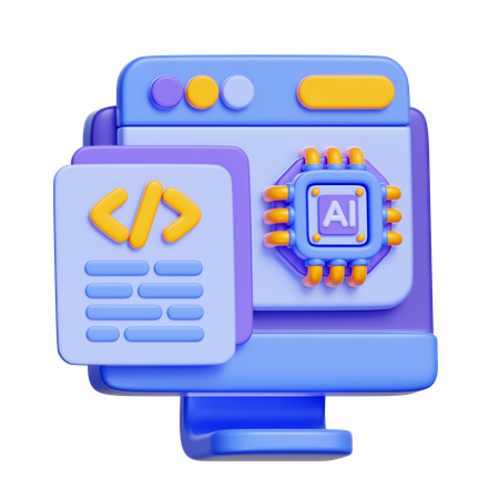 AI Code Editor  3D Icon