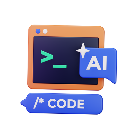 Codificação de IA  3D Icon