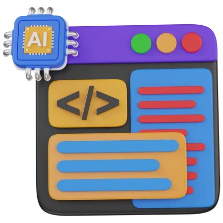 AI CODING  3D Icon