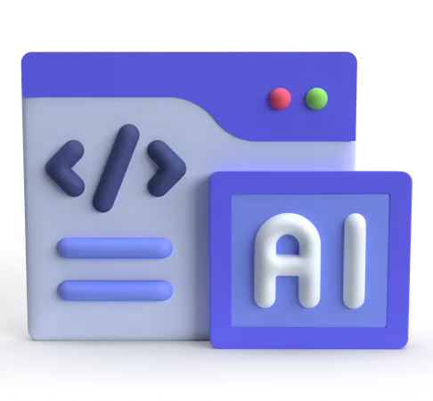 AI Coding  3D Icon
