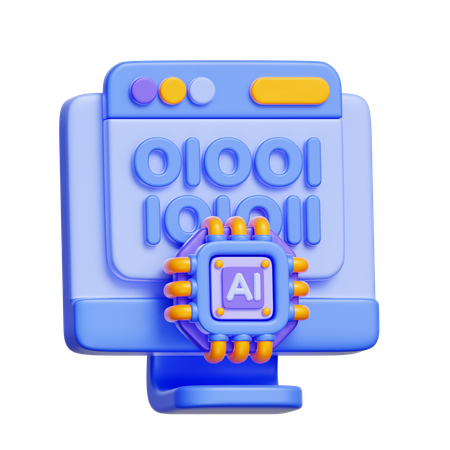 AIコーディングアシスタント  3D Icon