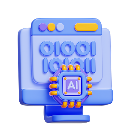 AI coding assistant  3D Icon
