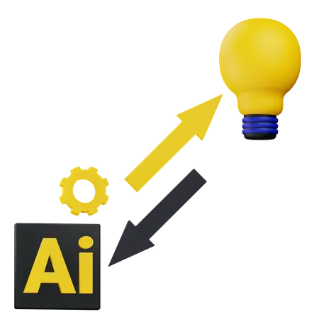 3 D Ai Cognition Illustration With Alpha Background 3D Icon