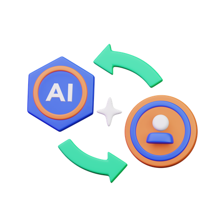 Colaboração de IA  3D Icon