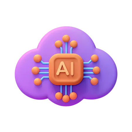 Computación cognitiva de IA  3D Icon