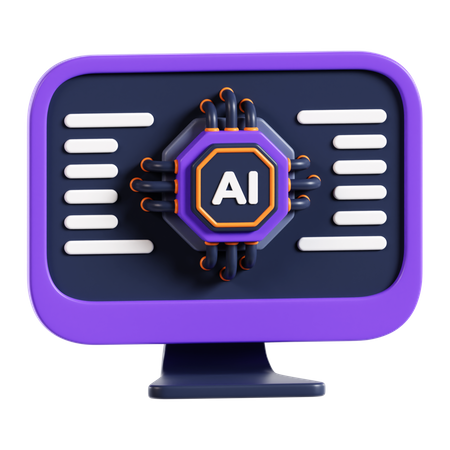 Ai Computer  3D Icon