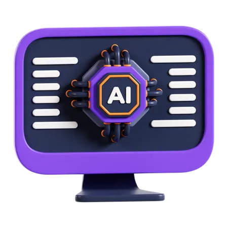 Ai Computer  3D Icon