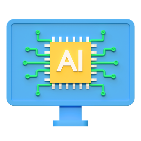 Ai Computer  3D Icon