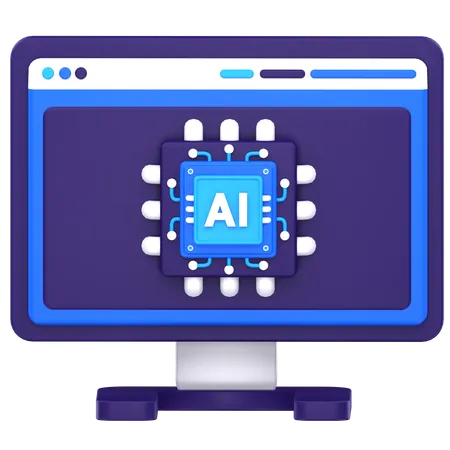 Ai Computer  3D Icon