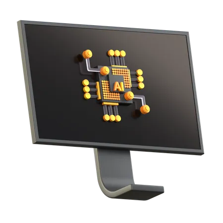 Ai Computer  3D Icon