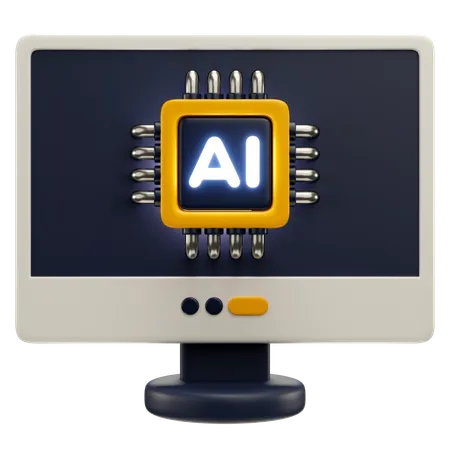 Ai Computer  3D Icon