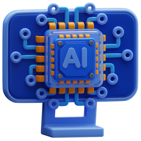 Ai Computer  3D Icon