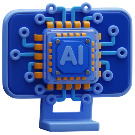 Ai Computer  3D Icon