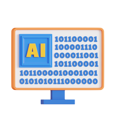 Ai Computer  3D Icon